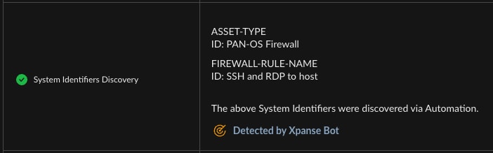 Fig 3: Firewall rule name found via automation
