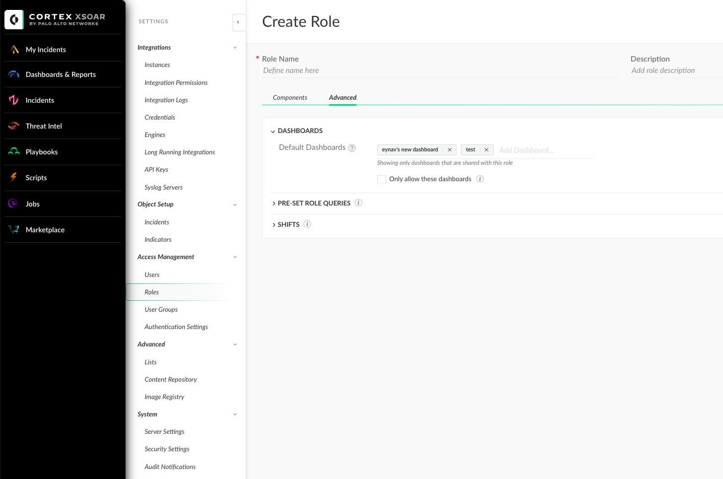 Fig 3: Role-based access for dashboards