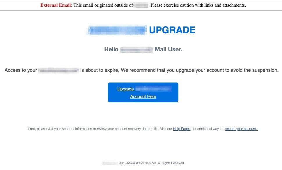 Image 4: A hyper-targeted phishing email impersonating an administrator.