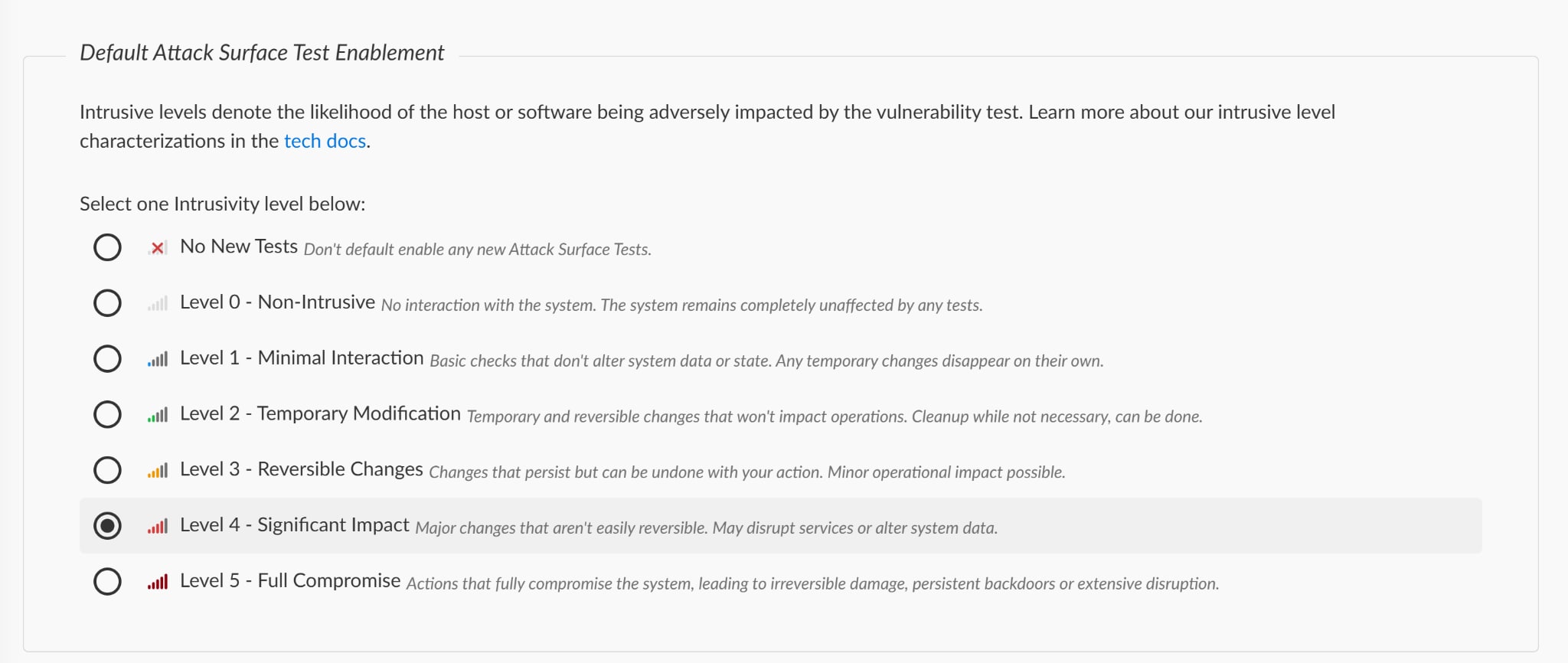 Attack Surface Testing - Configurable Intrusiveness