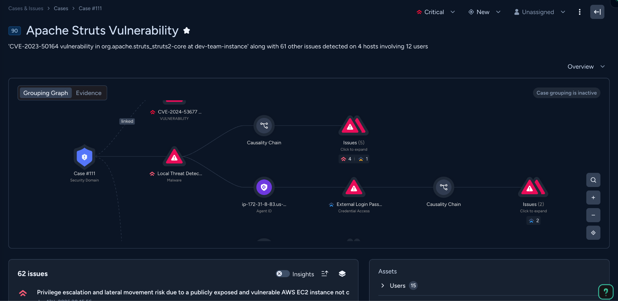 AI-Driven Case Investigations screen