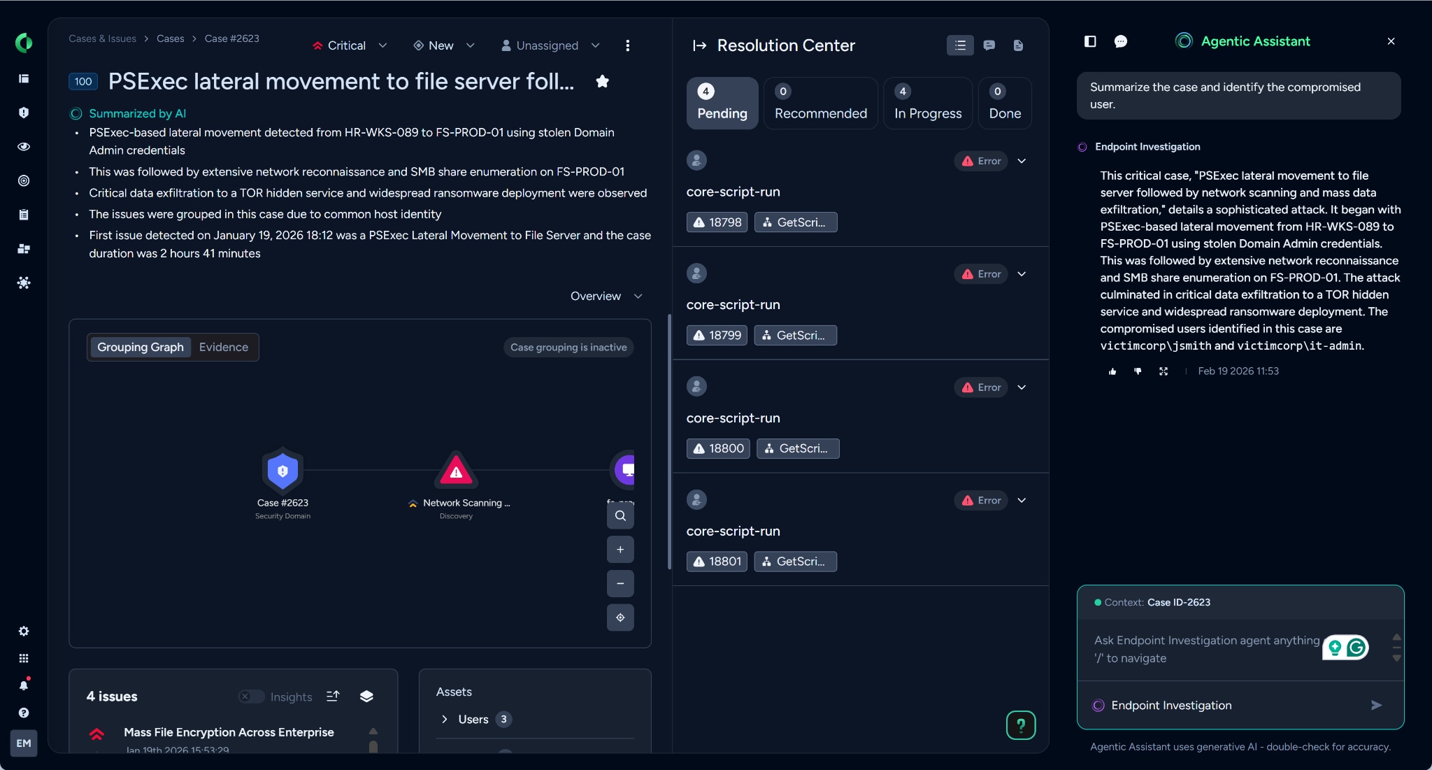 Figure 1. The Cortex Agentic Assistant embedded in Cortex XDR