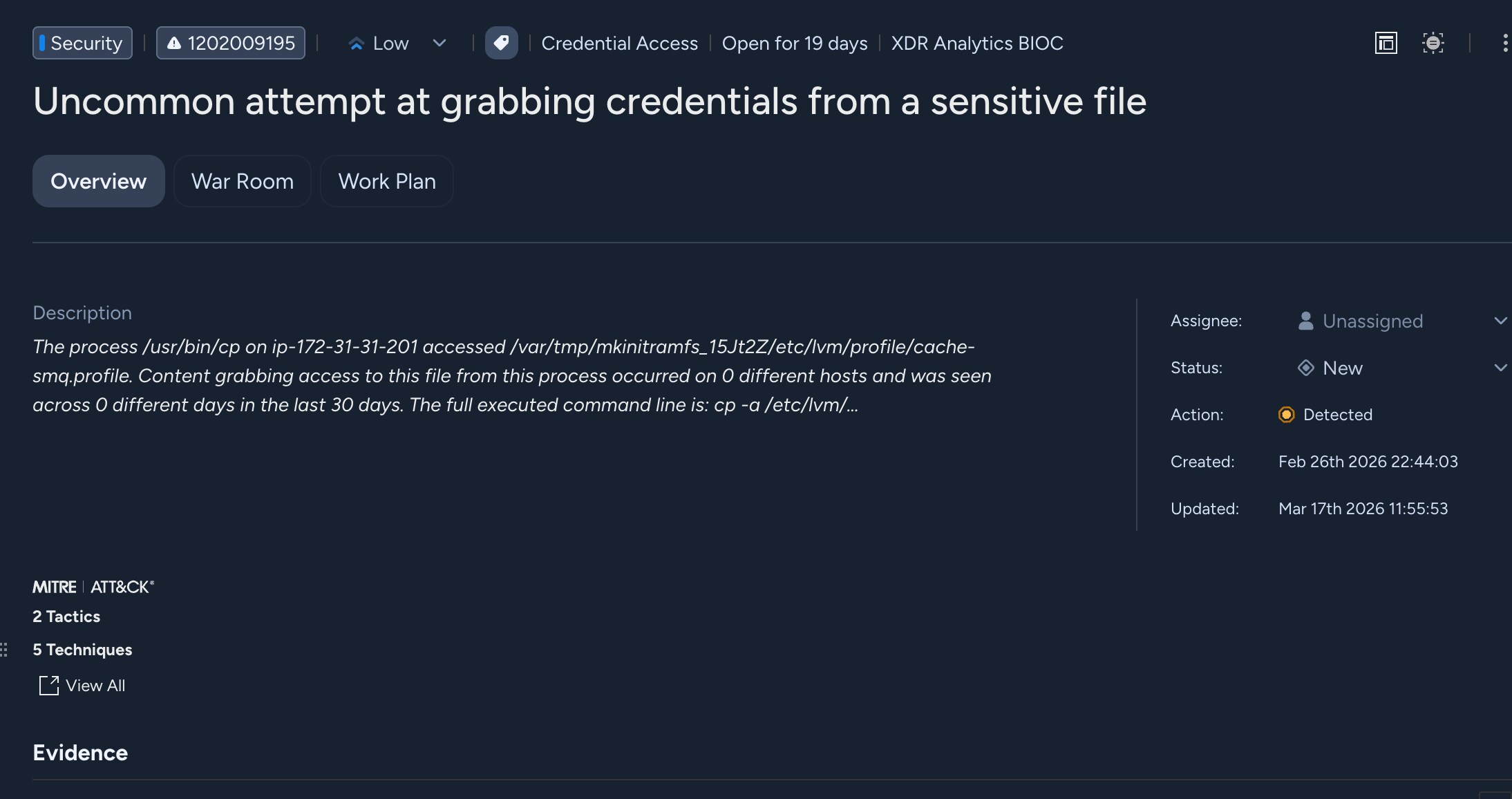 Figure 1. Cortex XDR alert indicating Linux webserver exploitation