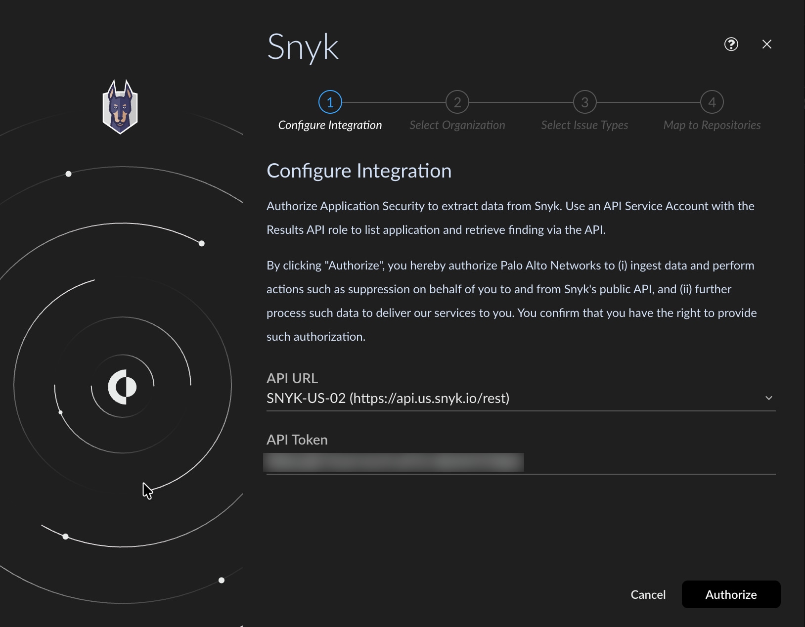 Simple onboarding of Snyk integration in Cortex Cloud