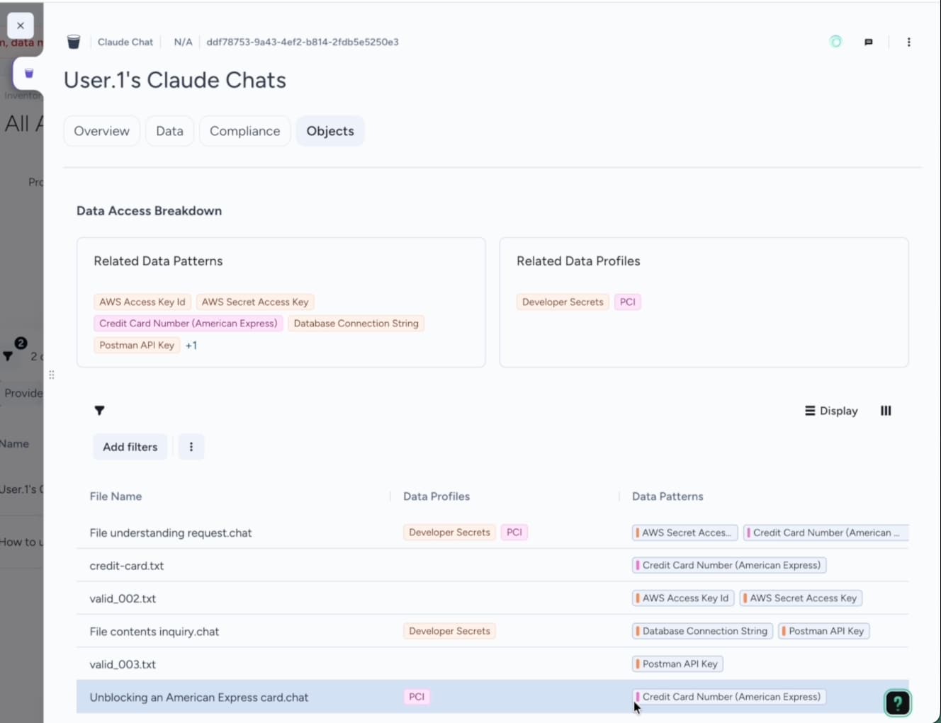 Discovery of sensitive data within Claude Workspace Assets