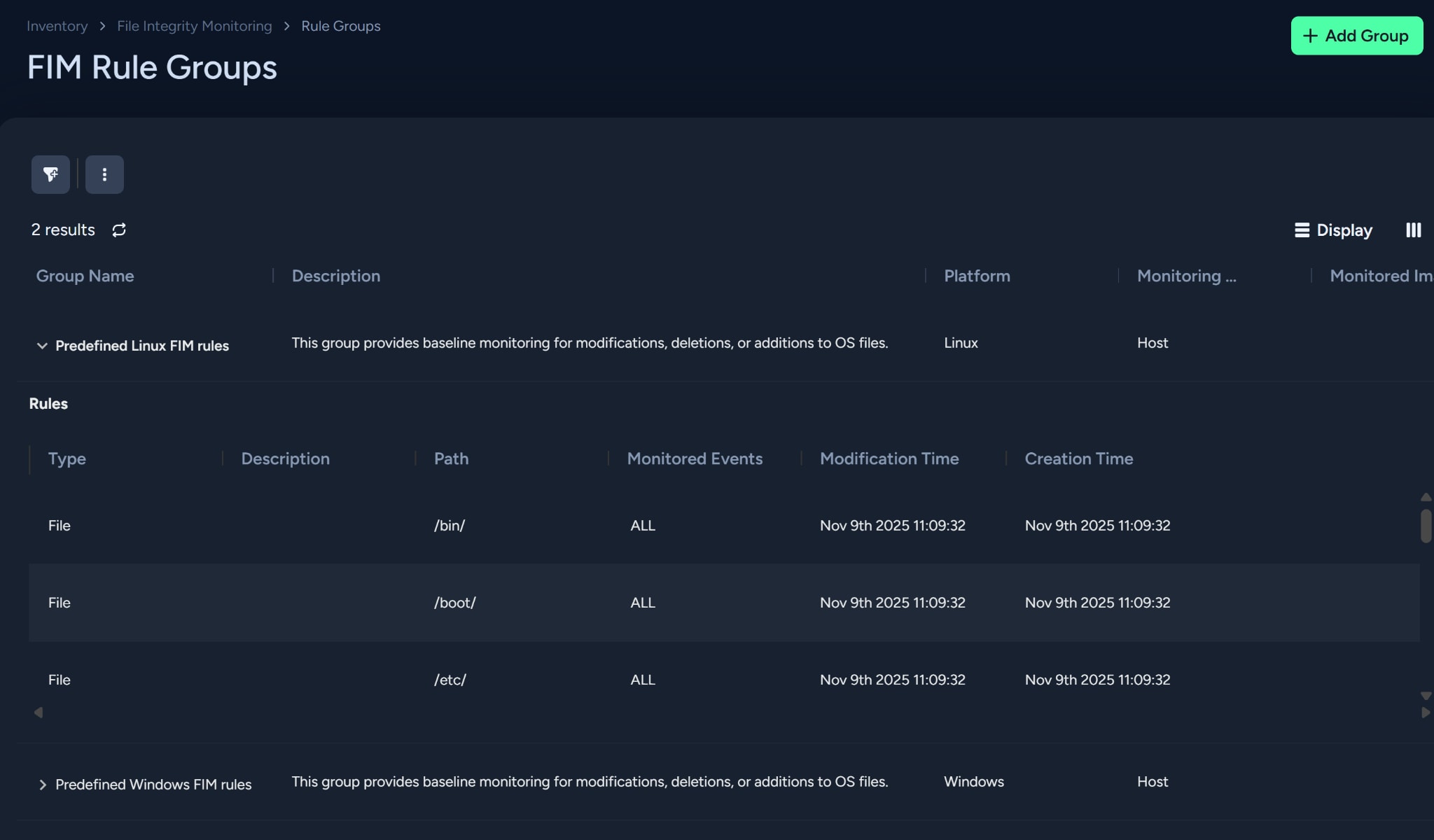 File Integrity Monitoring for XDR