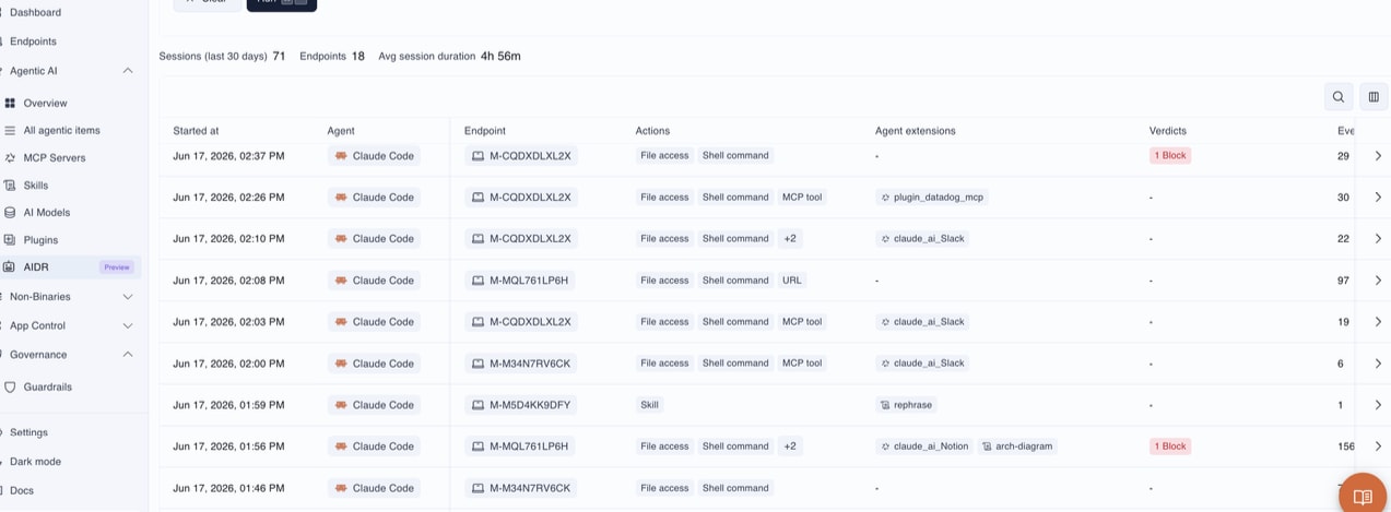 Improved Agent Runtime Visibility in AIDR