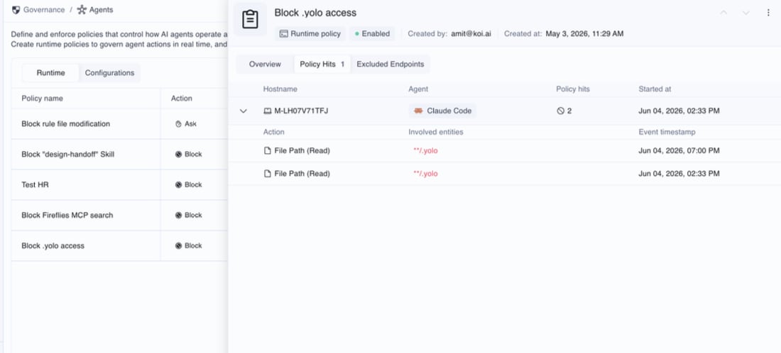 Policy Hits for Blocked Policy