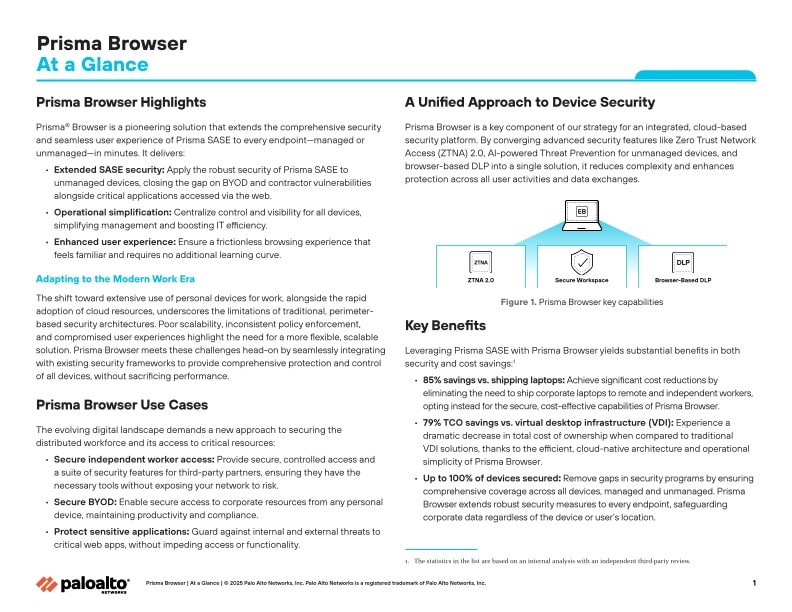 Prisma Browser At a Glance