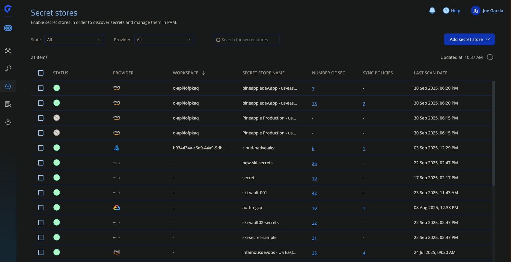Sync secrets to cloud-native vaults