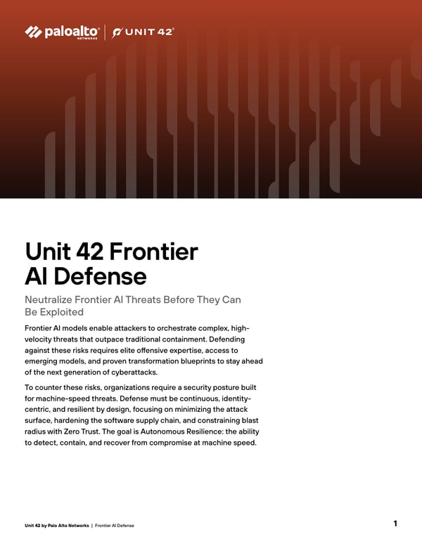 Unit 42 Frontier AI Defense: Neutralize Frontier AI Threats Before They Can Be Exploited
